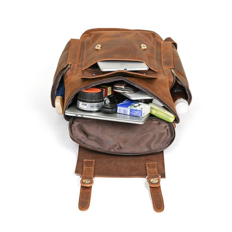 Cowhide Leather Travel Backpack