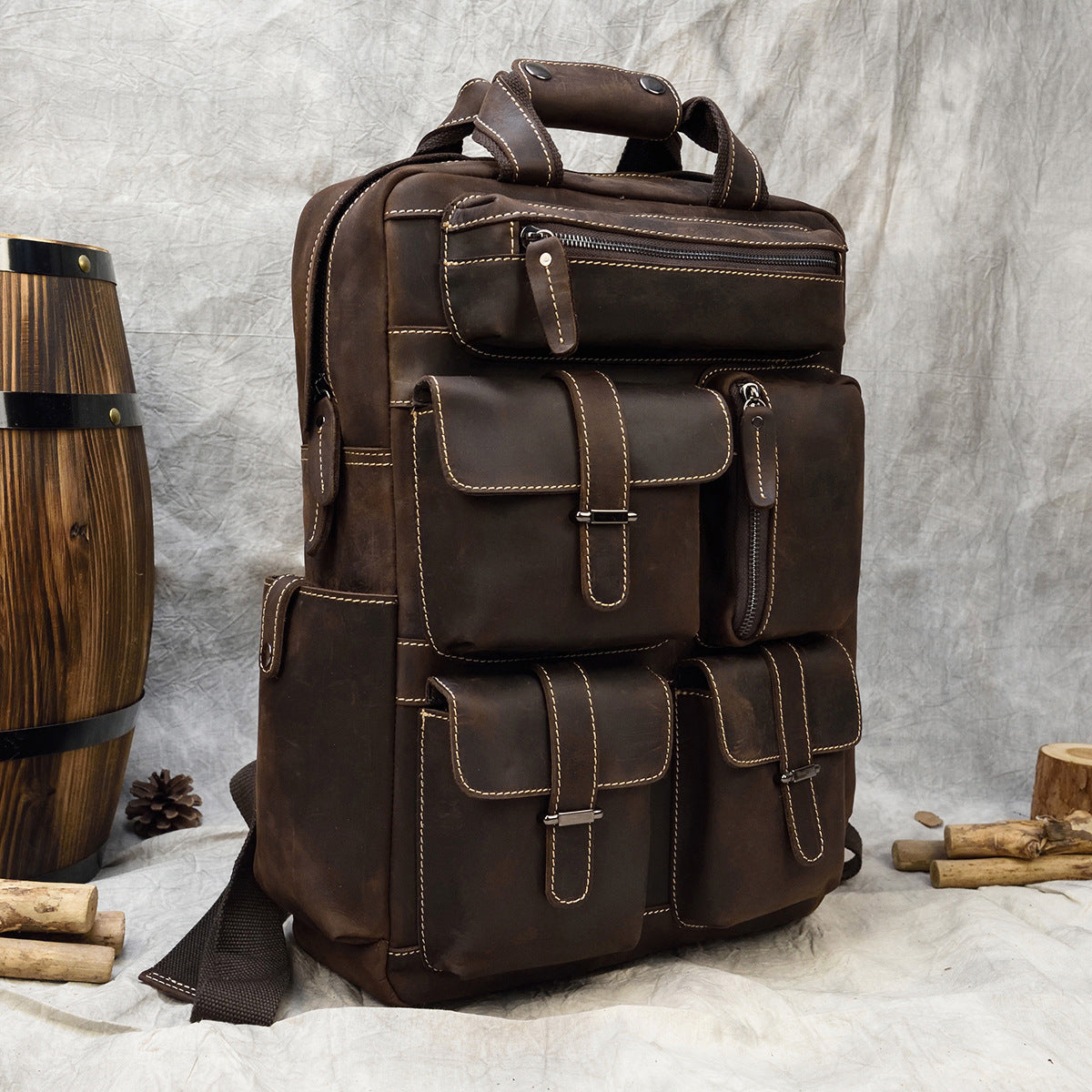 Outdoor Leisure Leather Backpack