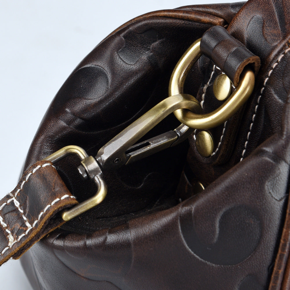 Leather Lock Style Handbag