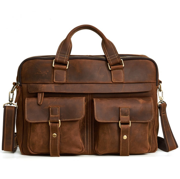 Business Briefcase Cowhide Oblique