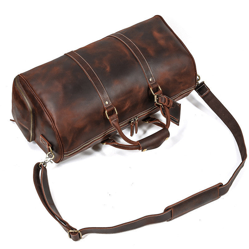 Vintage Leather Weekender Bag