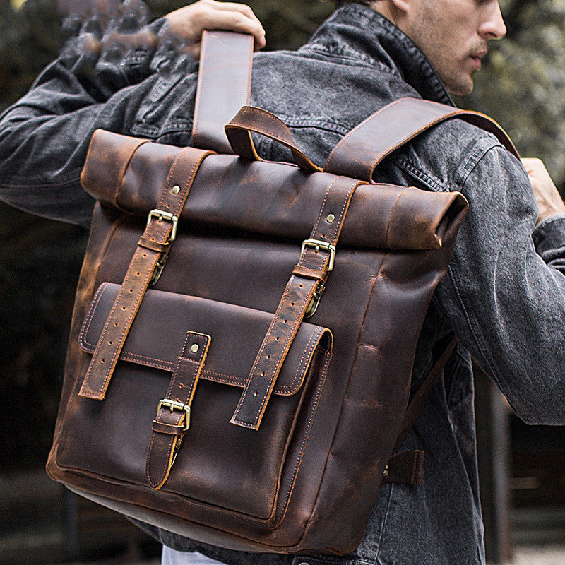 Trendy Leather Travel Backpack