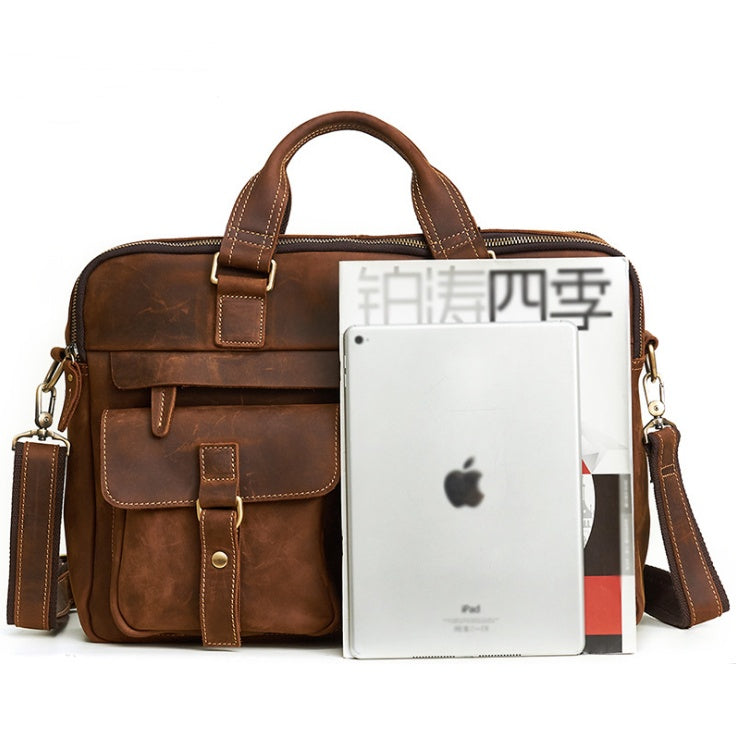 Business Briefcase Cowhide Oblique