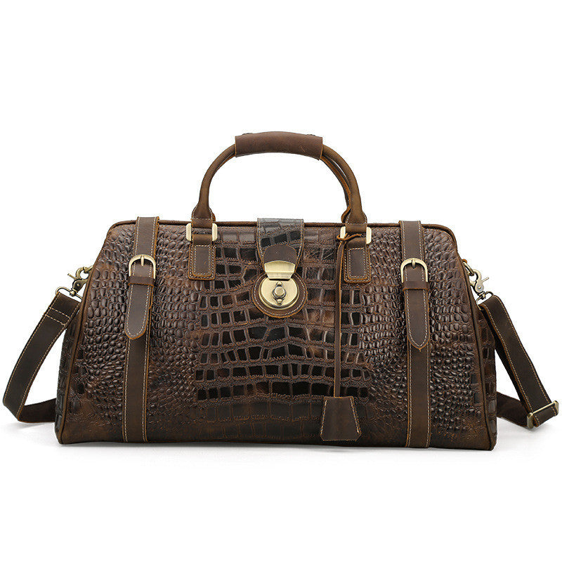 Euro Patterned Leather Duffle