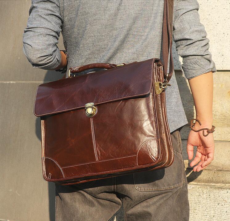 Layered Cowhide Retro Handbag