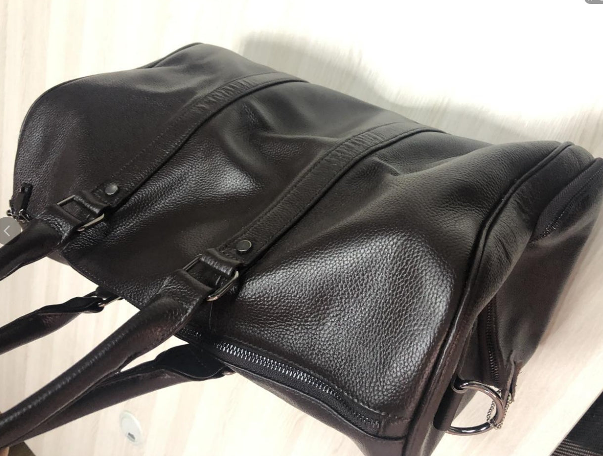 Portable Leather Travel Bag