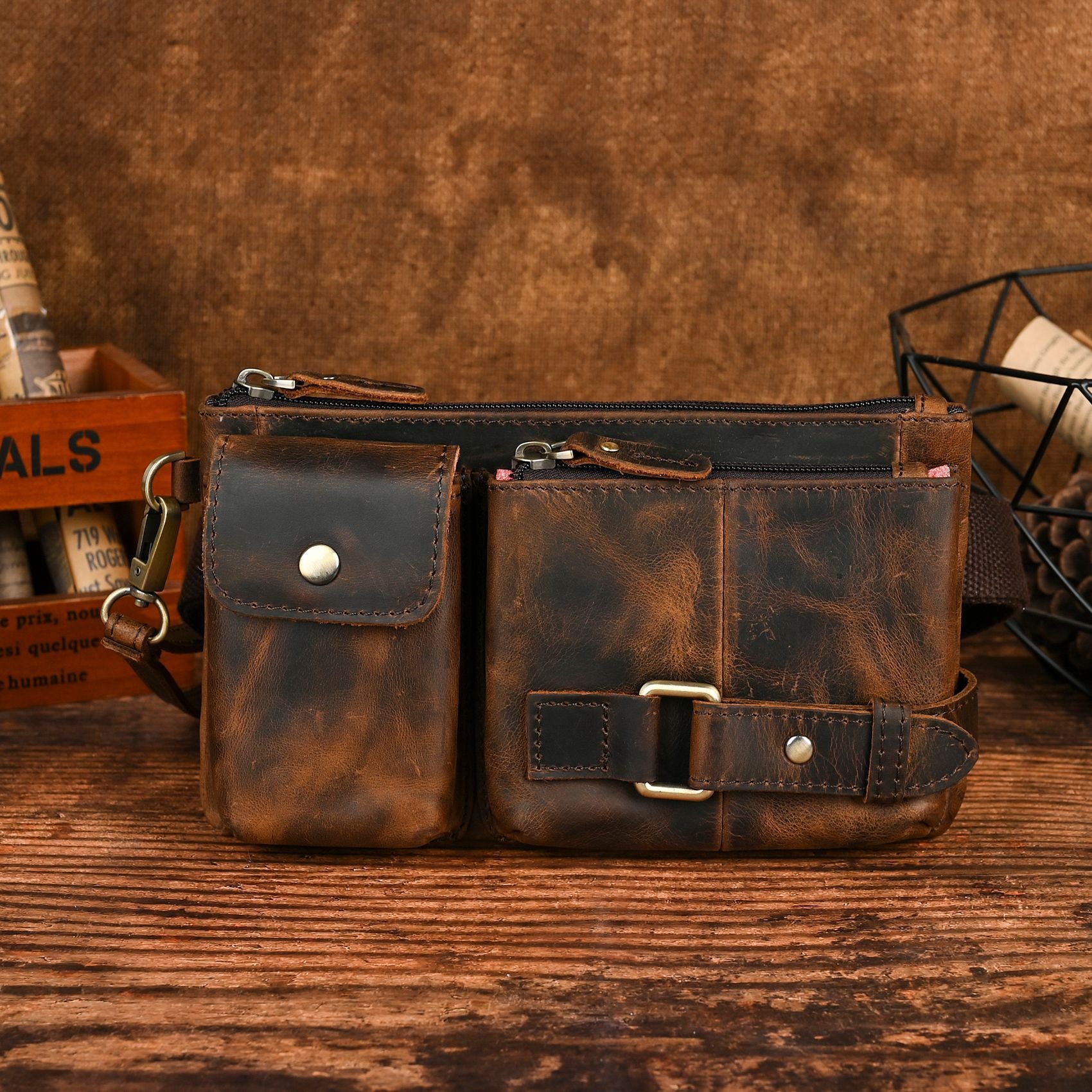 Trendy Leather Waist Bag