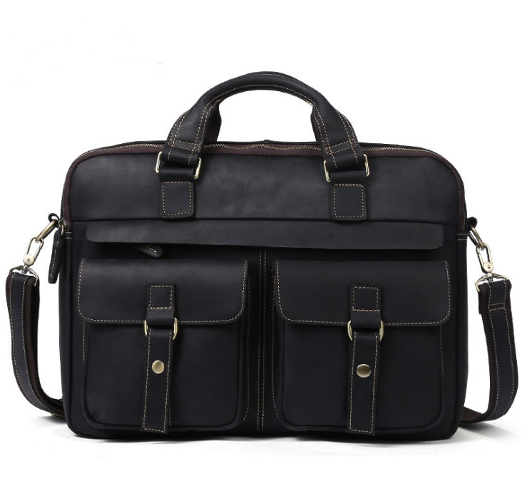 Business Briefcase Cowhide Oblique