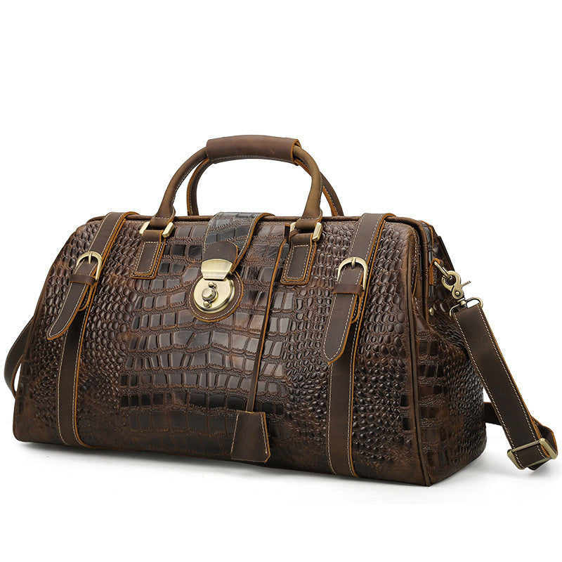 Euro Patterned Leather Duffle