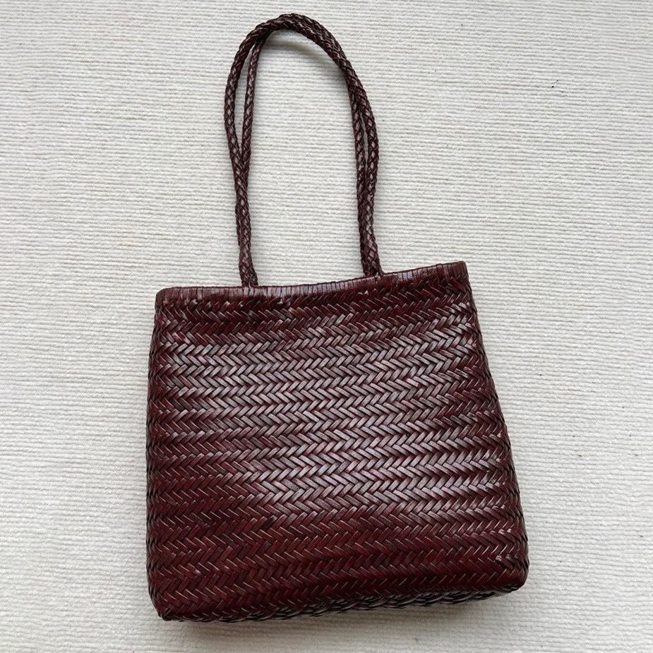 Handwoven Leather Tote
