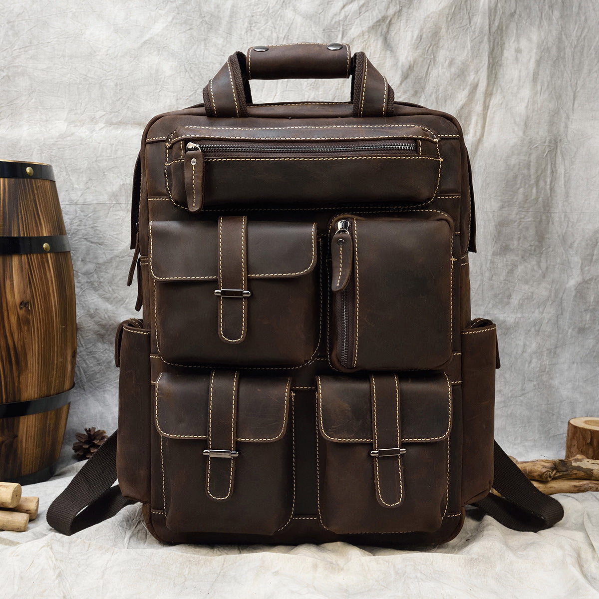Outdoor Leisure Leather Backpack