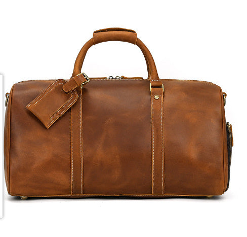Vintage Leather Weekender Bag
