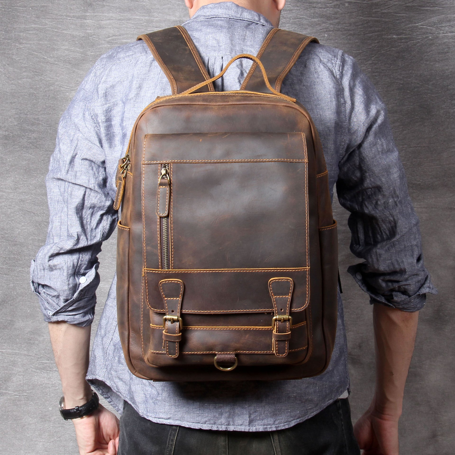 Casual Cowhide Backpack