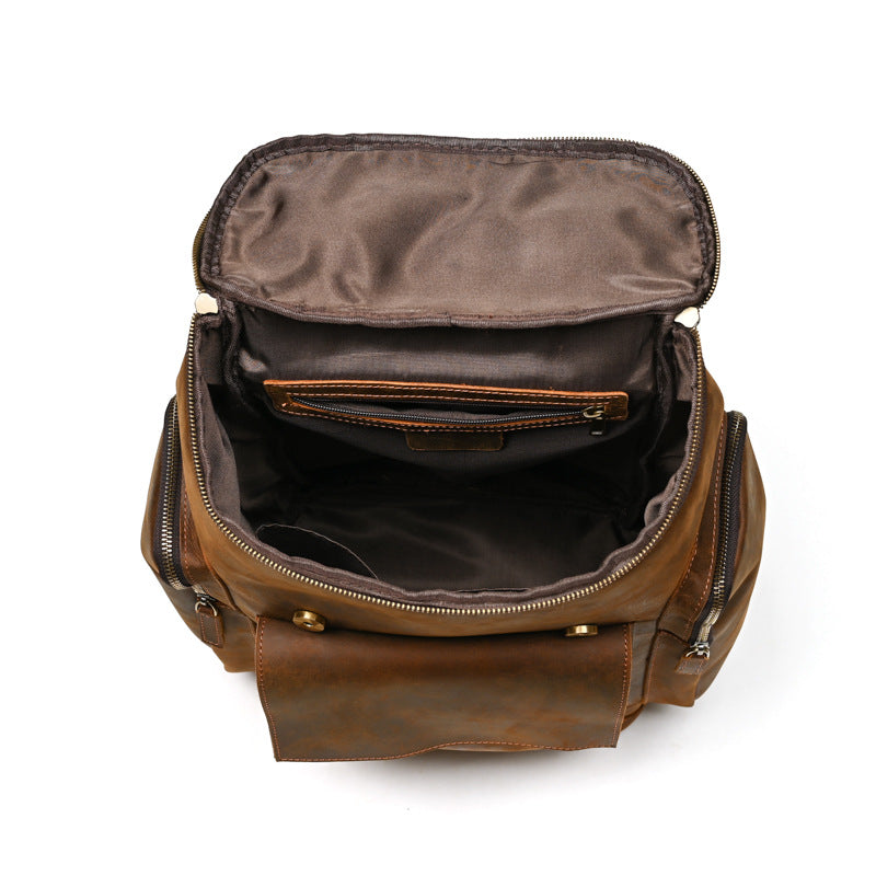 Cowhide Leather Travel Backpack