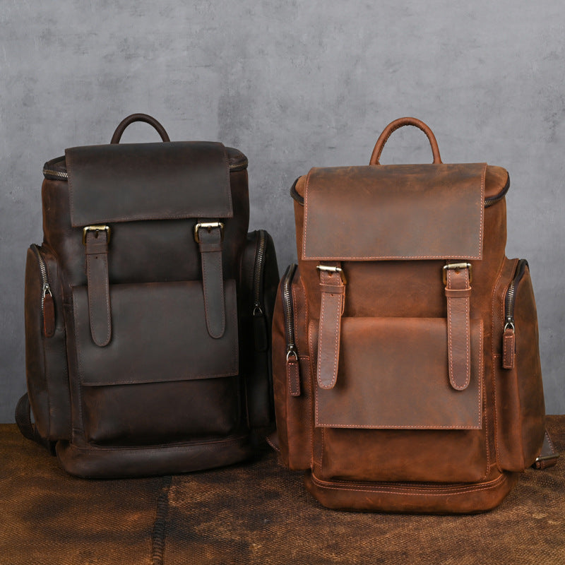 Cowhide Leather Travel Backpack