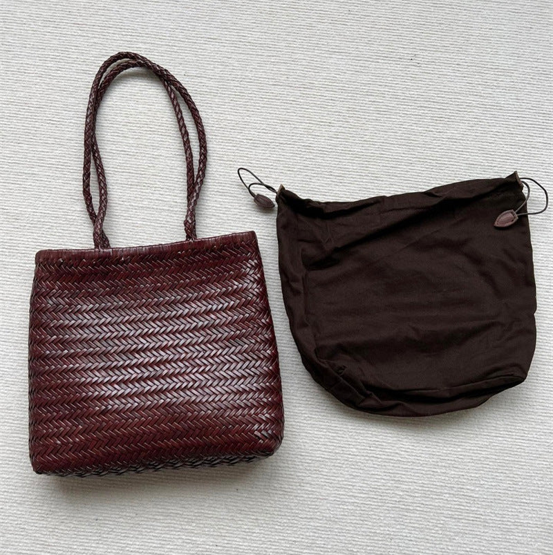 Handwoven Leather Tote