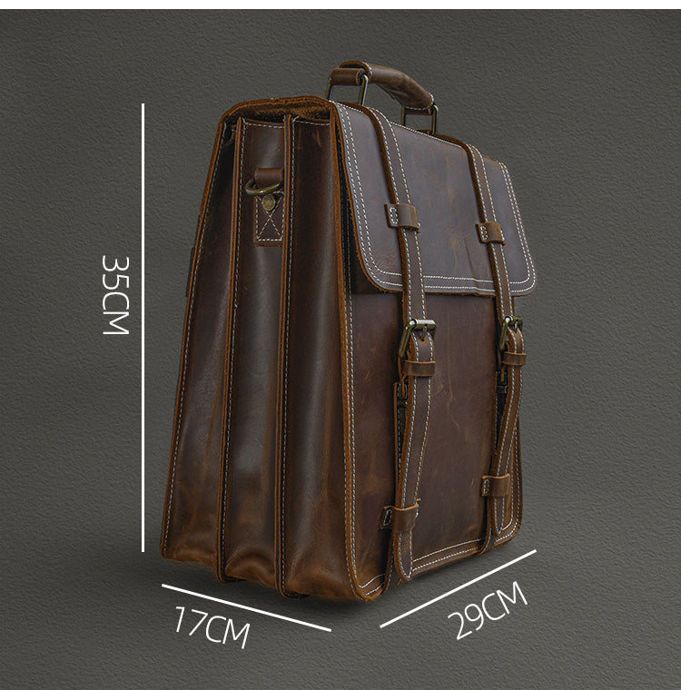 Versatile Vintage Leather Backpack