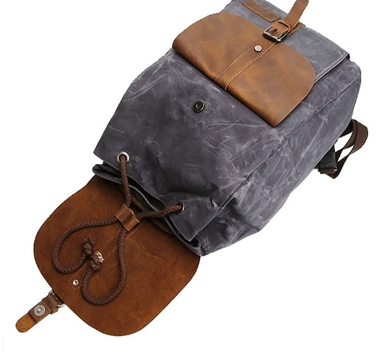 Waterproof Leather Travel Backpack