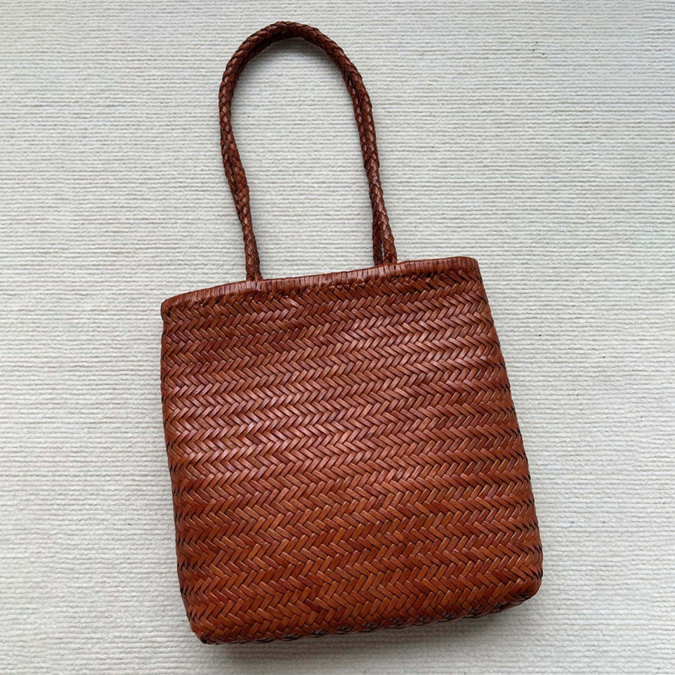 Handwoven Leather Tote