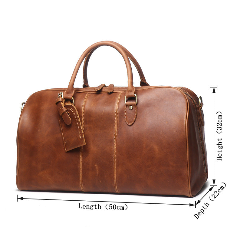 Leather Crossbody Duffel Bag