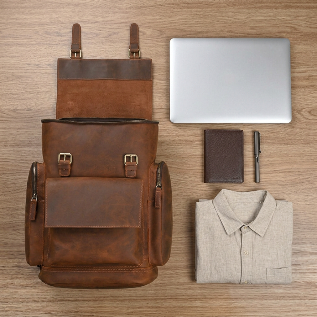 The Vista – Leather Travel Backpack