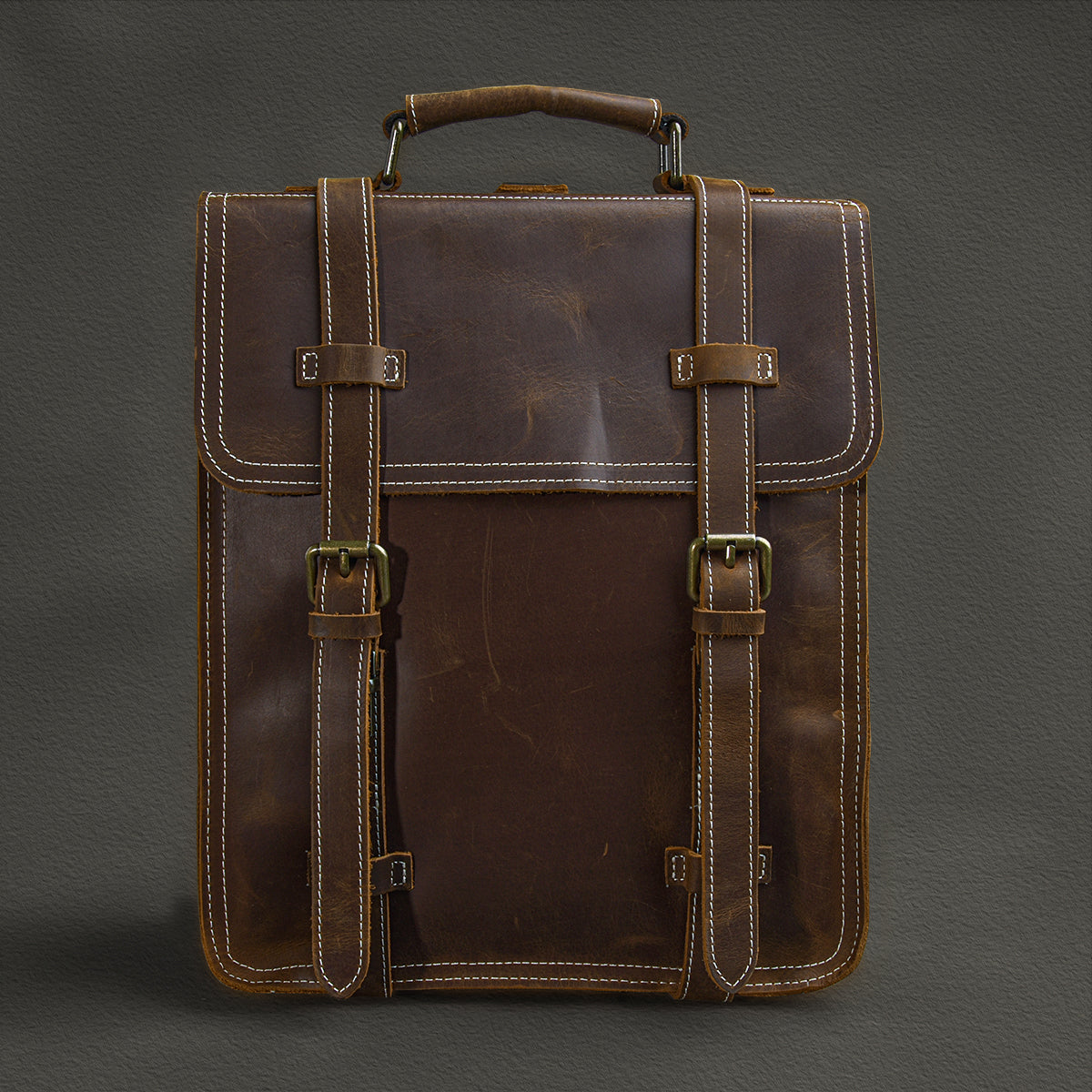 Versatile Vintage Leather Backpack