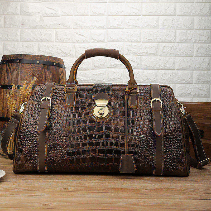 Euro Patterned Leather Duffle