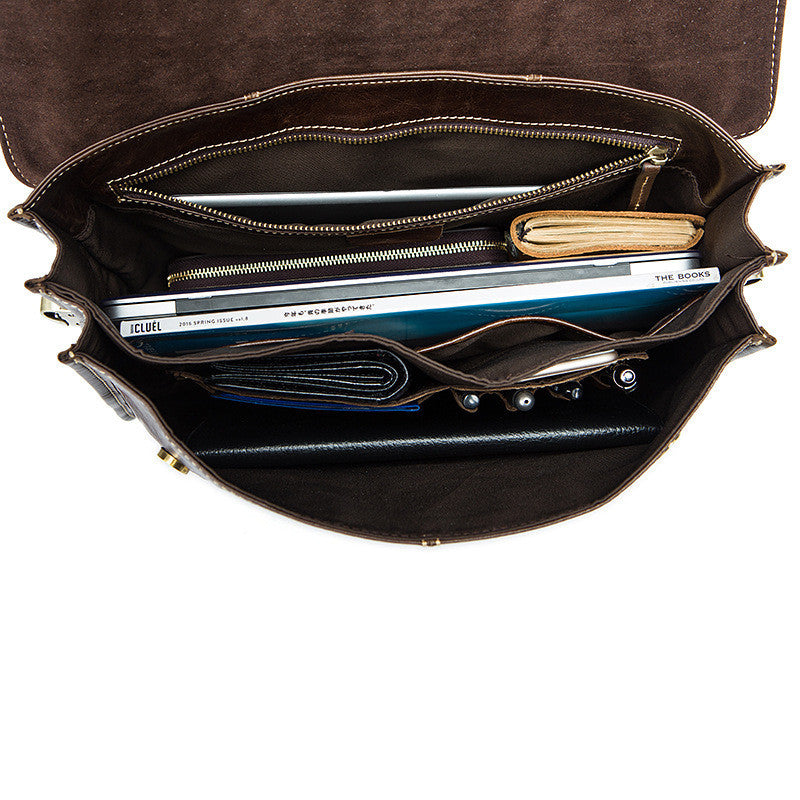 Layered Cowhide Retro Handbag